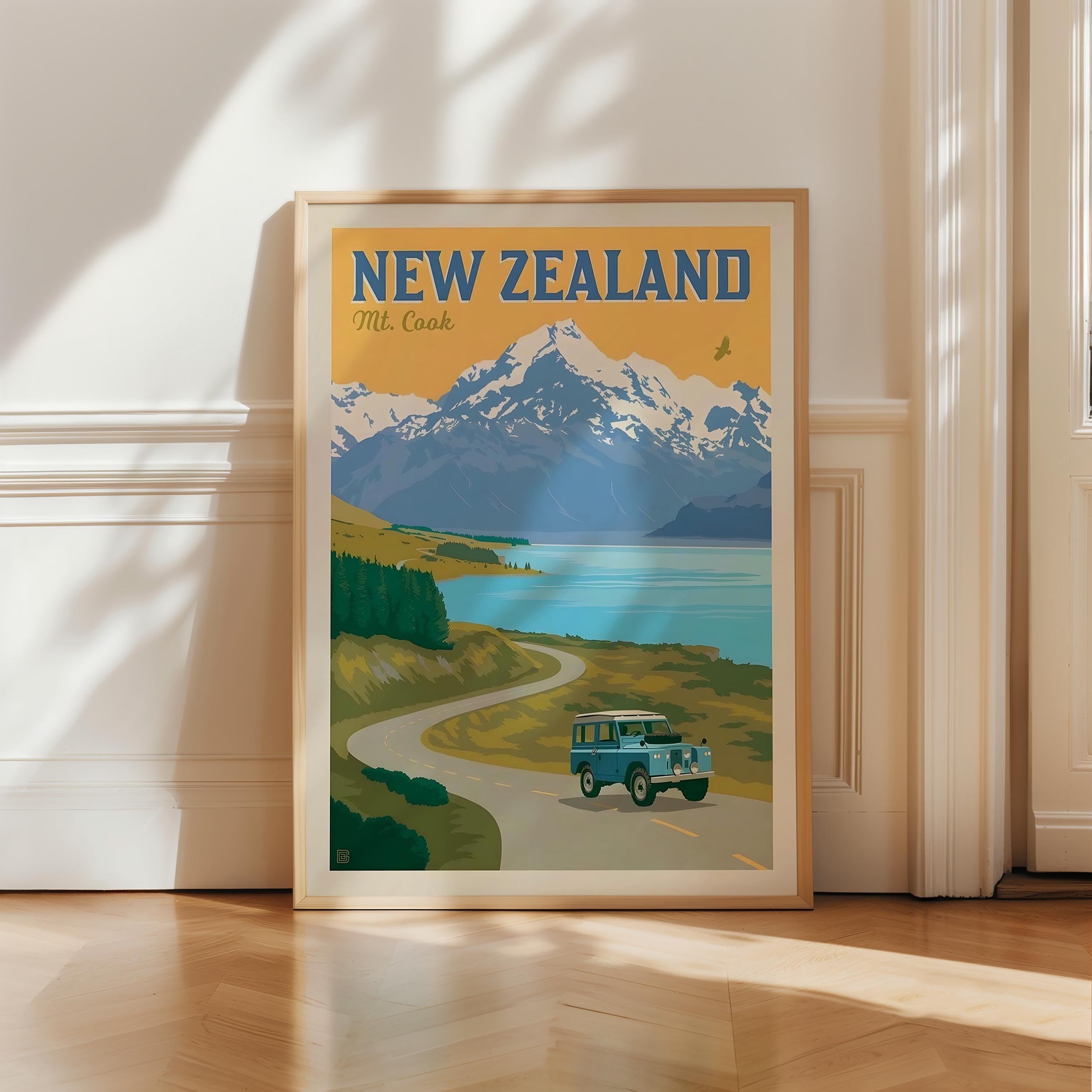 Amazon.com: New Zealand Vintage Travel Poster, Premium Giclee Fine